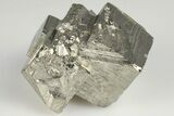 Striated, Cubic Pyrite Crystal Cluster - Peru #202926-1